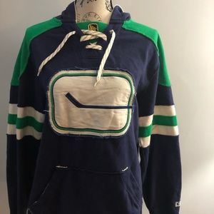 Canucks jersey sweatshirt hooded S